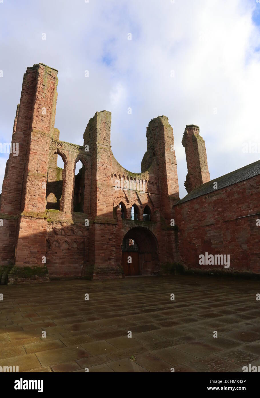 La rovina di Arbroath Abbey arbroath angus scozia febbraio 2017 Foto Stock