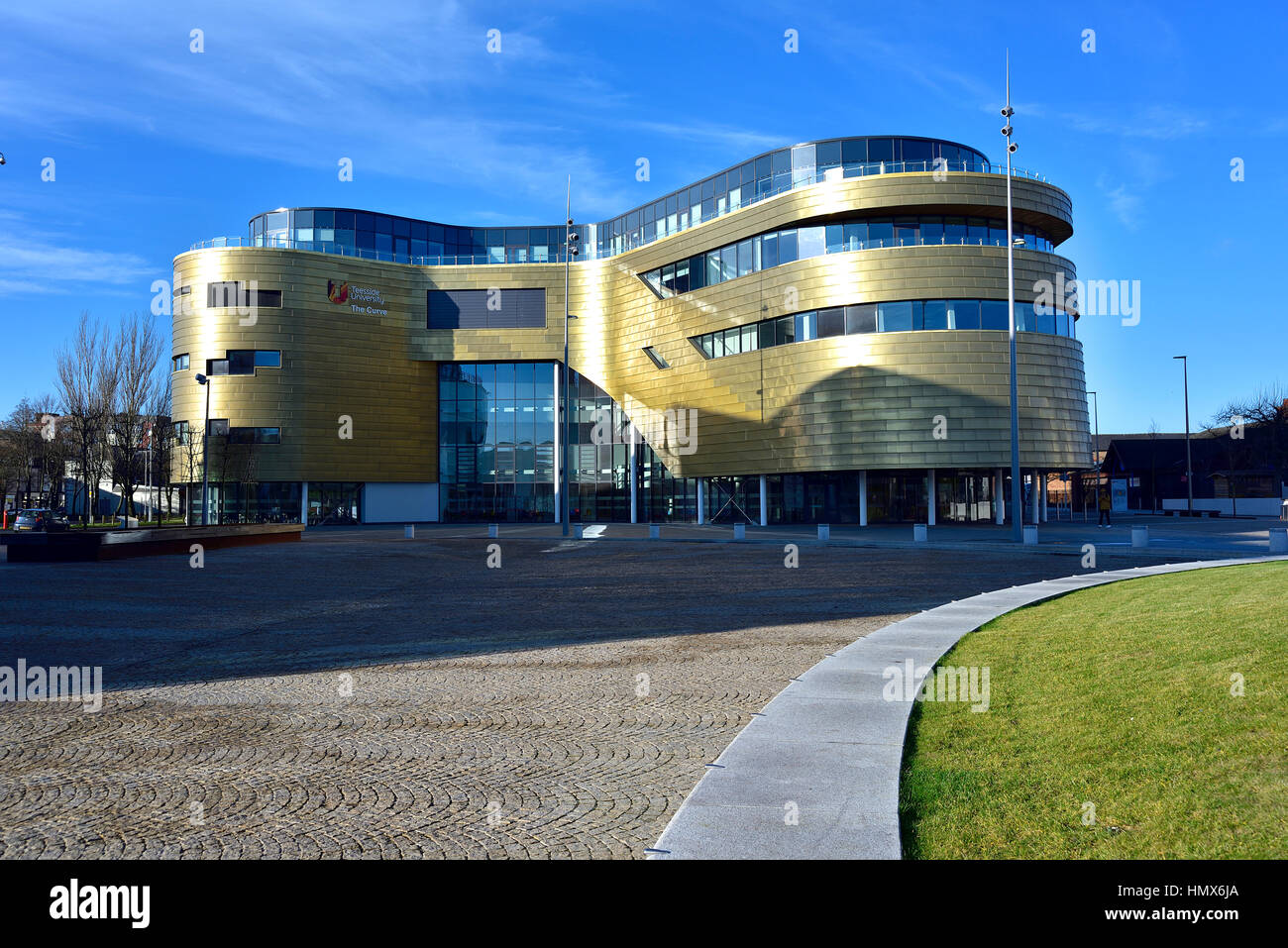 Il nuovo edificio di curva, università di Teesside Foto Stock