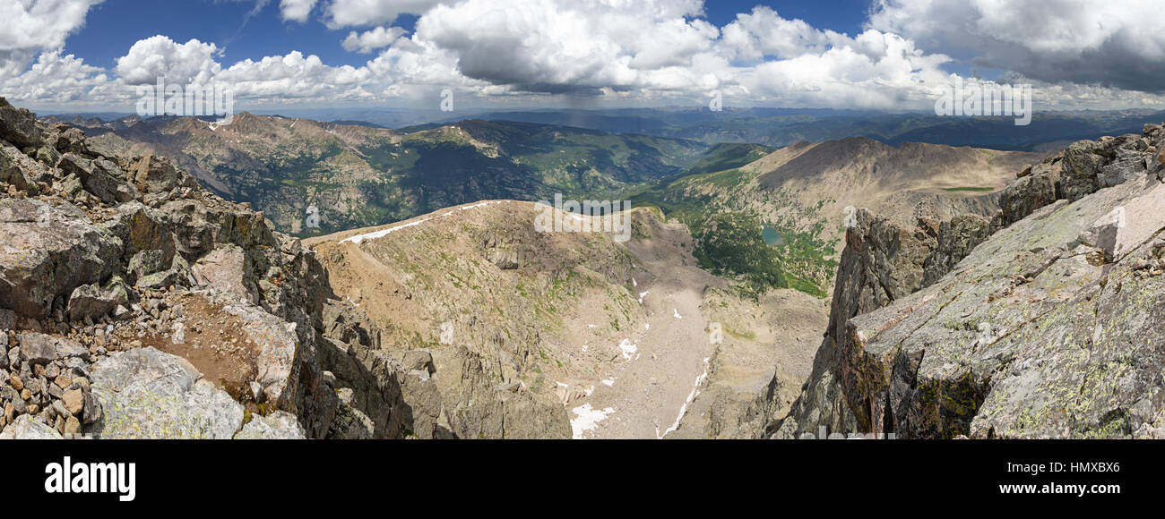 Panorama dalla vetta del Monte della Santa Croce in Colorado Foto Stock