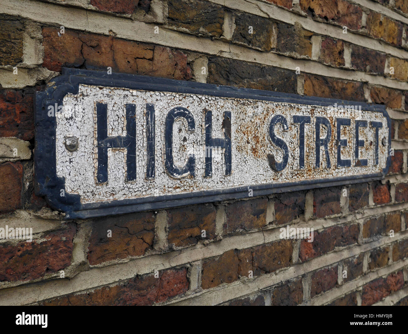 Alta vecchio segno Street, Londra Foto Stock