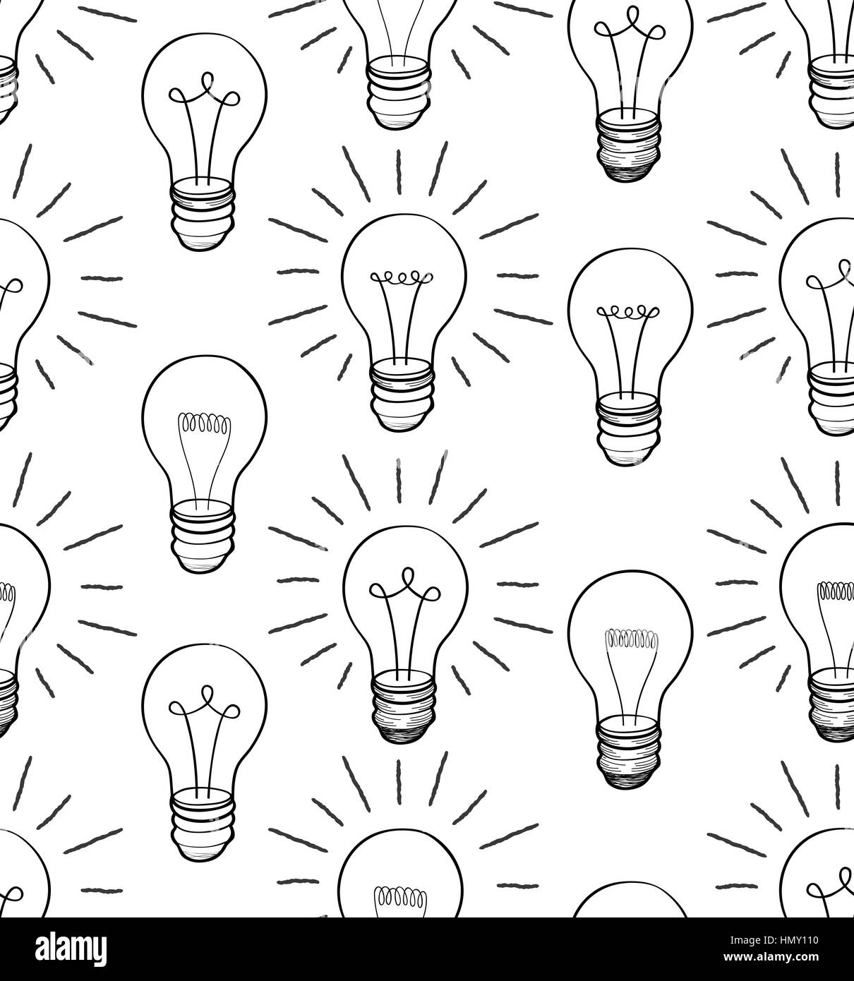Lampadina seamless pattern icona sfondo. Appartamento illustrazione vettoriale. La lampadina della luce di simbolo segno pattern Immagine e Vettoriale - Alamy