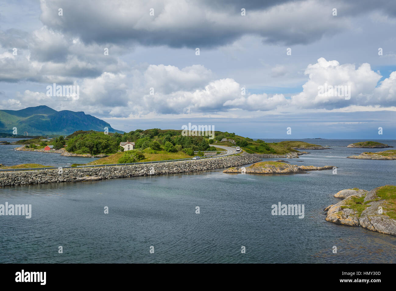 Natura norvegese a Atlantic Road. Foto Stock