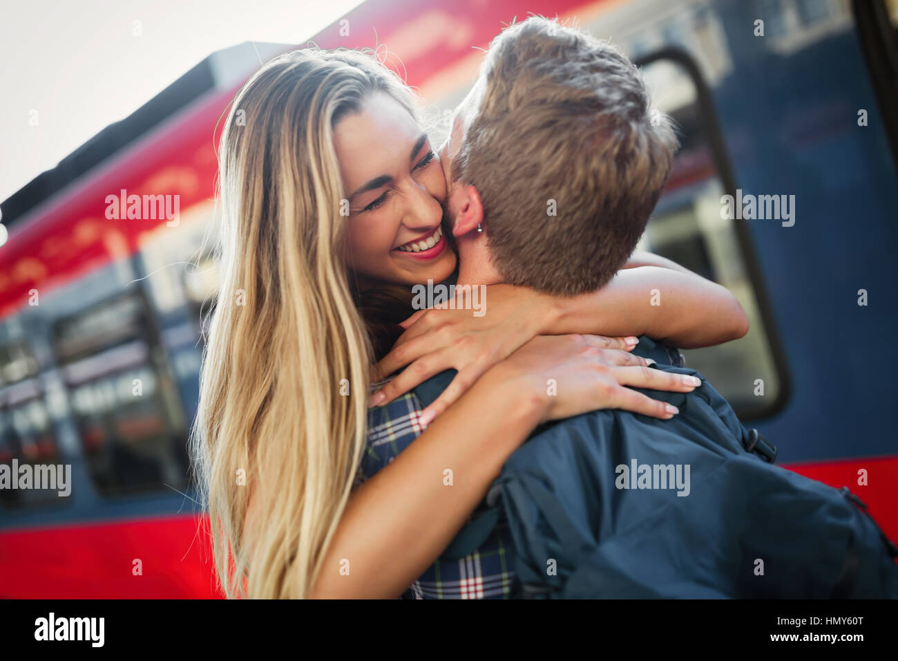 Matura in amore incontro nuovamente dopo separazione lunga Foto Stock