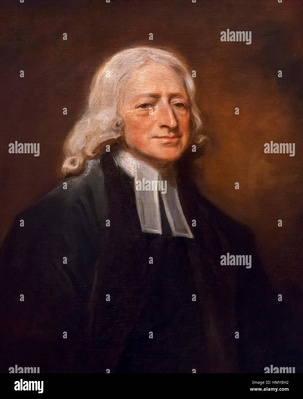 John Wesley. Ritratto del settecento il ministro e il fondatore del movimento metodista, John Wesley (1703-1791), da George Romney, olio su tela, c.1788-9 Foto Stock