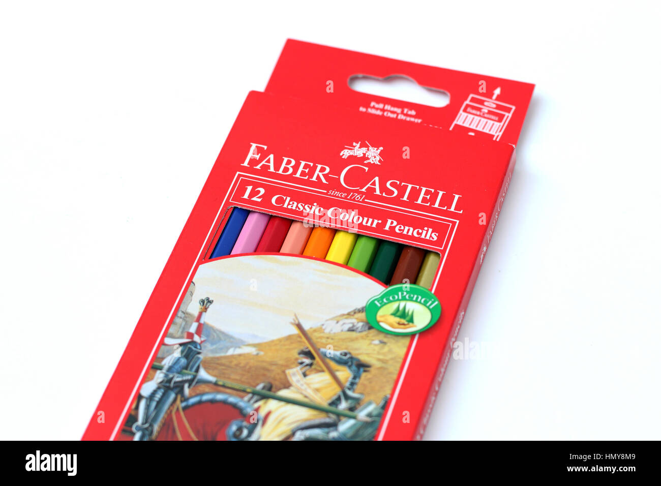 Faber Castell 12 Classic colore matite isolata contro uno sfondo bianco Foto Stock