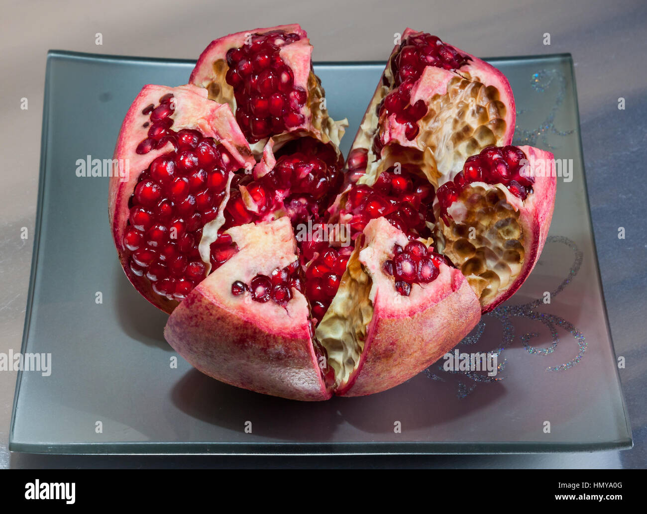 Succosa frutta melograno Foto Stock