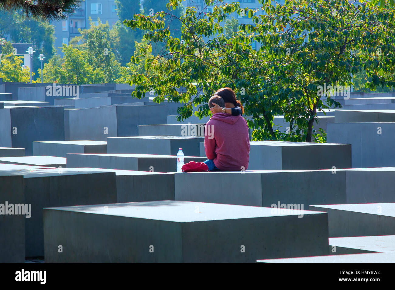 Monumento al assassinato ebrei dell'Europa a Berlino Foto Stock