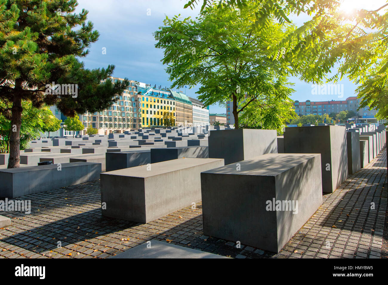 Monumento al assassinato ebrei dell'Europa a Berlino Foto Stock