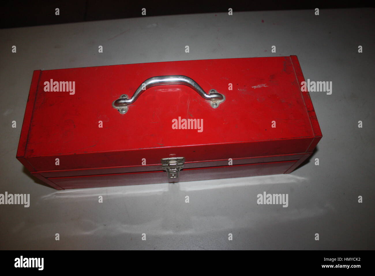 Il metallo rosso CASSETTA PORTAUTENSILI Foto Stock