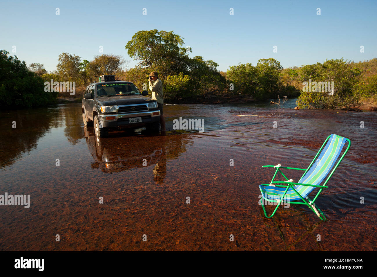 Metti in pausa per un periodo di riposo in sono sul fiume Tocantins Stato, Brasile Foto Stock