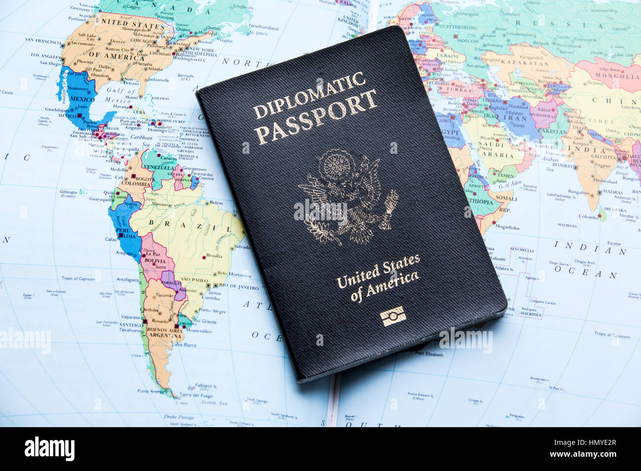Passaporto diplomatico degli Stati Uniti d'America Foto Stock