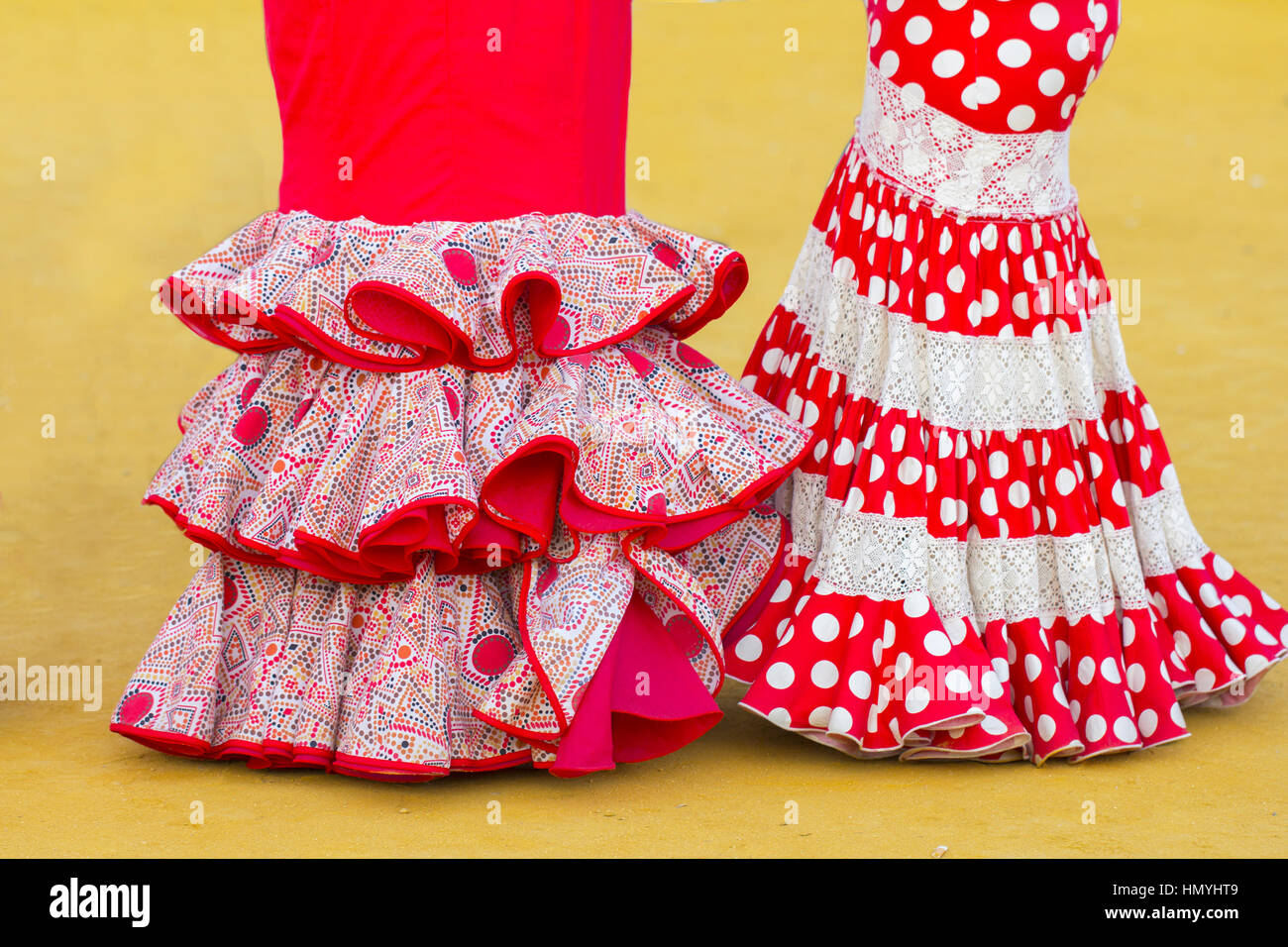 Donna abiti di flamenco Foto Stock