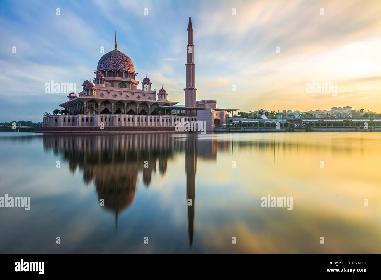 La moschea di Putra, Putrajaya, Malaysia Foto Stock