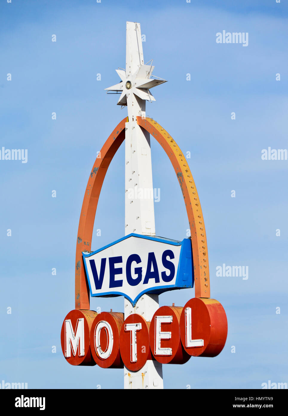 Vintage Vegas motel segno nel centro di Las Vegas. Foto Stock