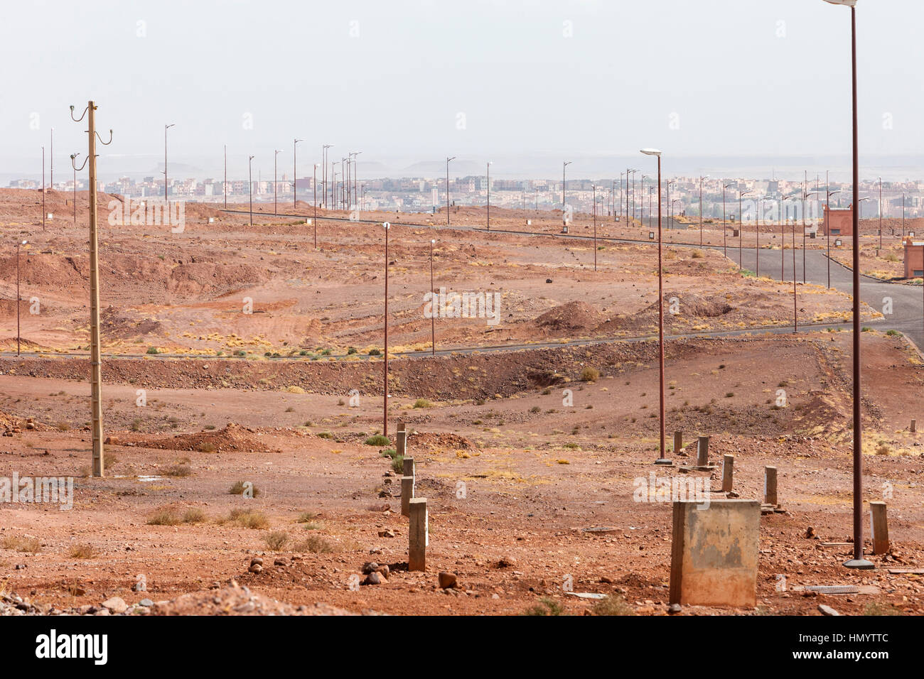 Ouarzazate, Marocco. Pianificazione per il futuro sviluppo urbano. Foto Stock