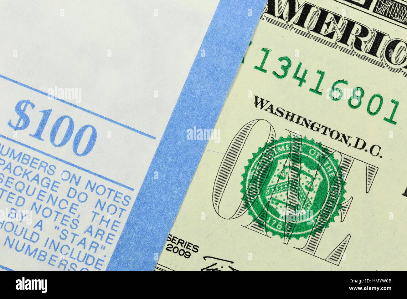 Pacchetto di 1 dollaro USA note Foto Stock