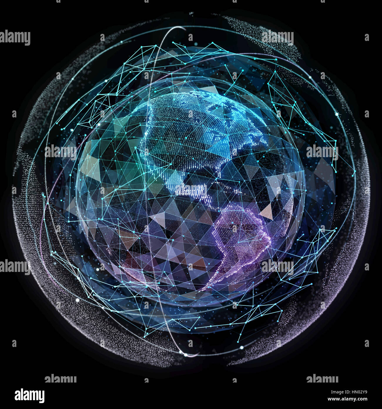 Comunicazione globale le orbite Foto Stock