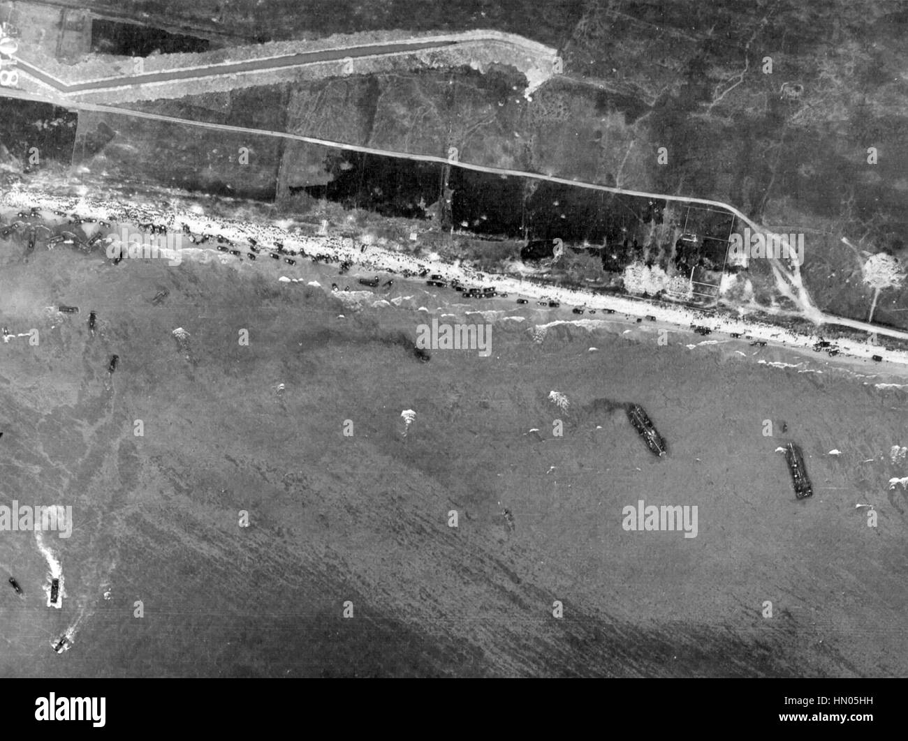 D-giorno 6 giugno 1944 ricognizione aerea foto delle spiagge di Omaha Foto Stock