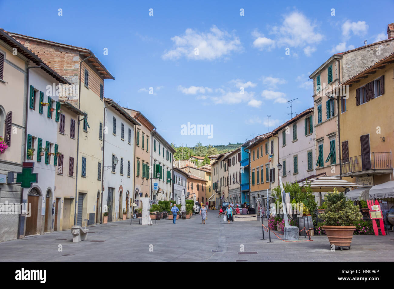 Via Centrale a Gaiole in Chianti, Italia Foto Stock