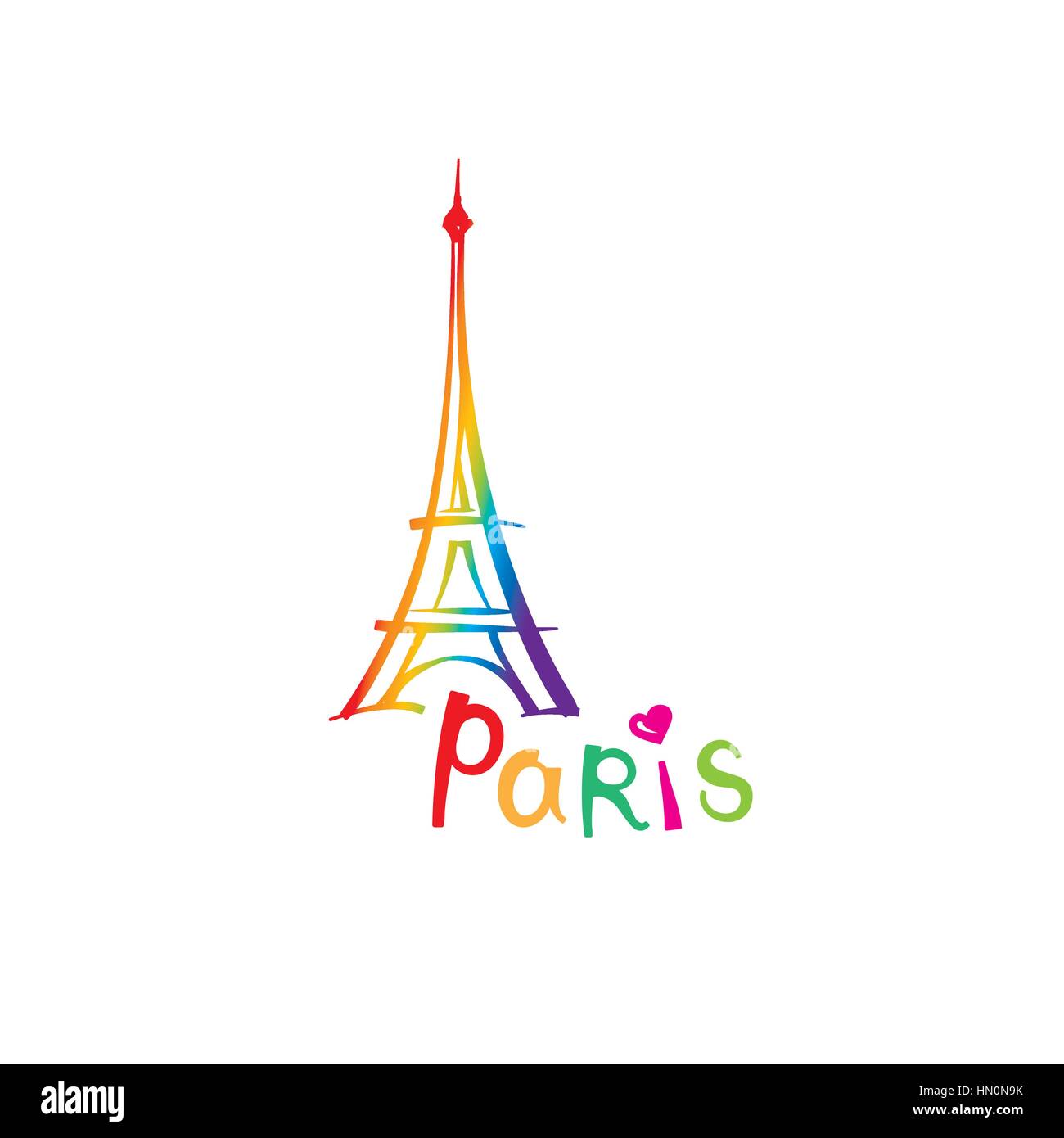 Segno di Parigi. francese famoso torre eiffel. viaggiare in Francia etichetta. Parigi icona architettonica con caratteri Illustrazione Vettoriale