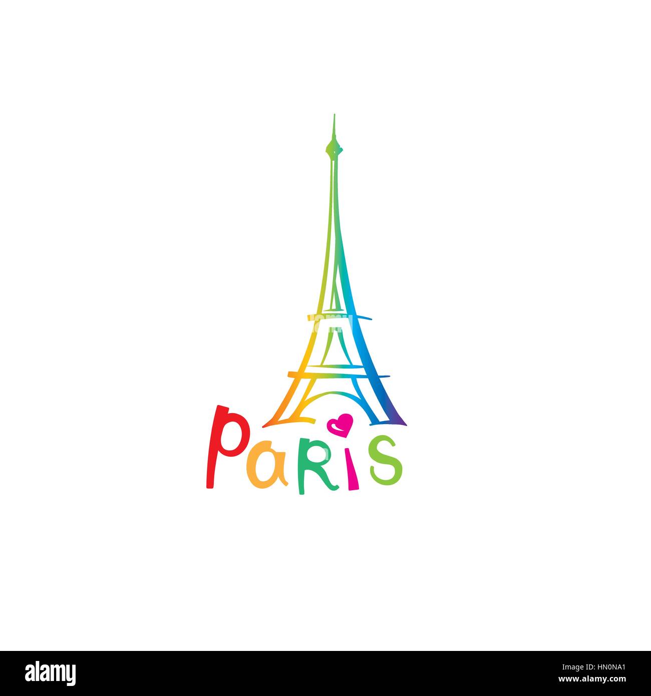 Segno di Parigi. francese famoso torre eiffel. viaggiare in Francia etichetta. Parigi icona architettonica con caratteri Illustrazione Vettoriale