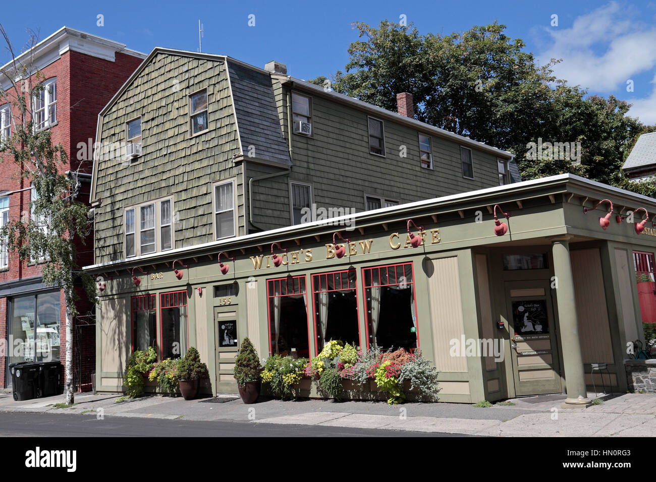 Strega's brew Cafe a Salem Maritime National Historic Site, Salem, Massachusetts, Stati Uniti. Foto Stock