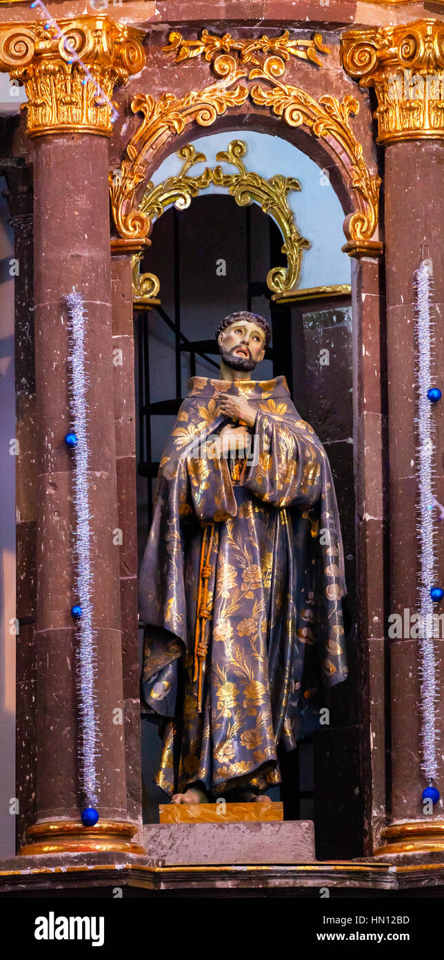 San Francesco d Assisi statua Convento Immacolata Concezione le Monache di San Miguel De Allende, Messico. Convento dell Immacolata Concezione è stata creata in 1 Foto Stock