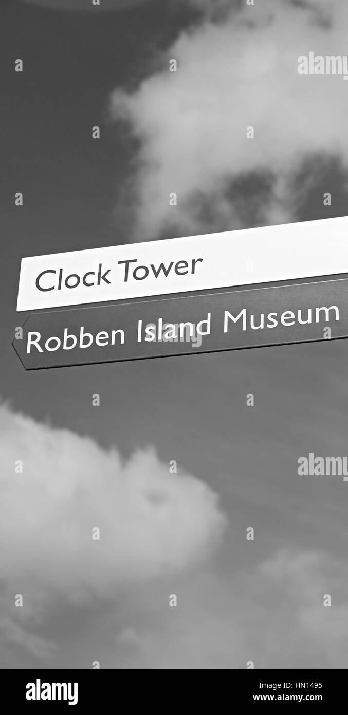 La sfocatura in Sud Africa close up del segno di simbolo del museo come sfondo Foto Stock