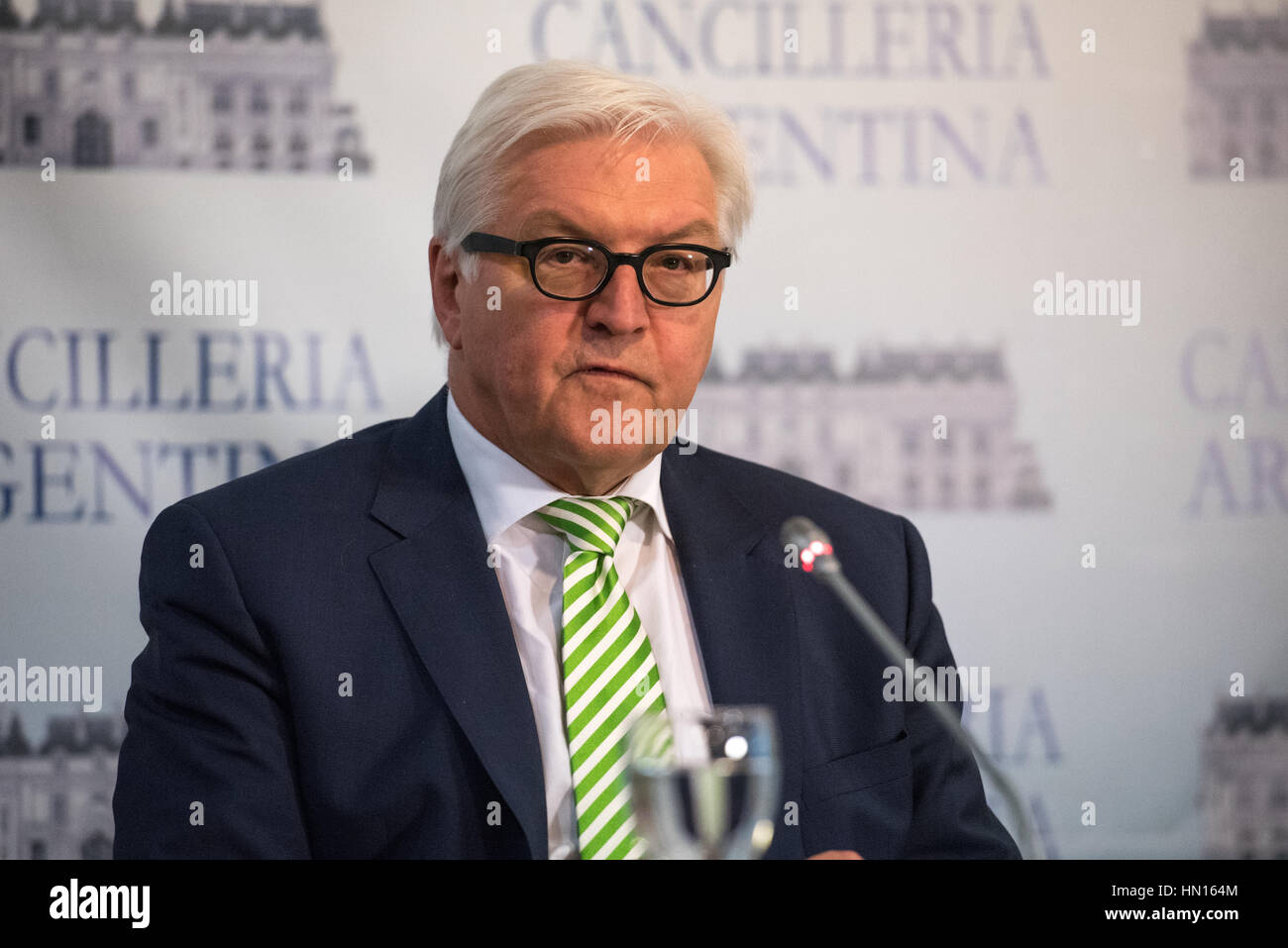Buenos Aires, Argentina. Giu 2, 2016: il Ministro degli Affari Esteri di Germania Frank-Walter Steinmeier nel corso di un convegno durante la sua visita a Buenos Aires Foto Stock