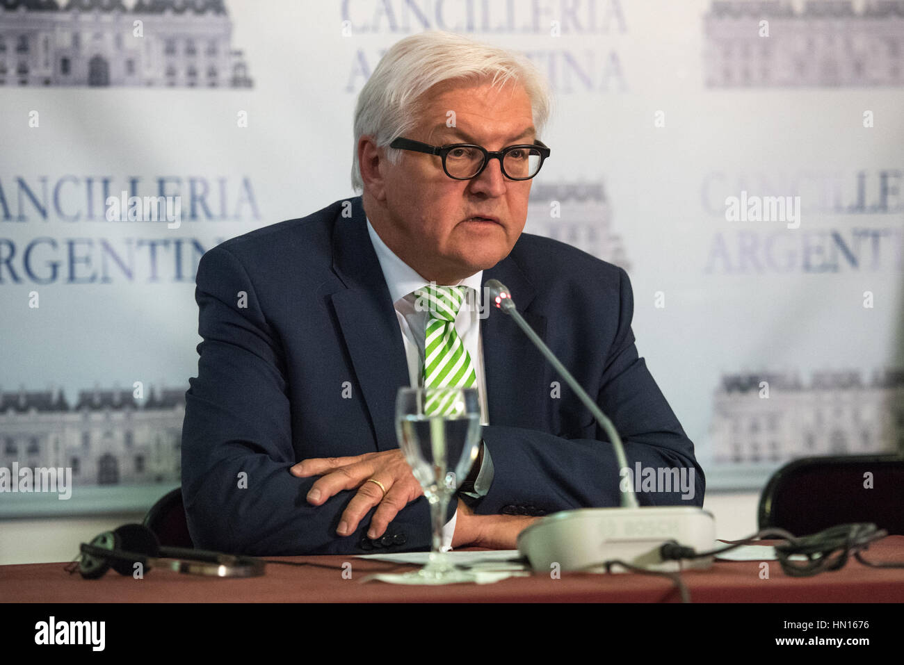 Buenos Aires, Argentina. Giu 2, 2016: il Ministro degli Affari Esteri di Germania Frank-Walter Steinmeier nel corso di un convegno durante la sua visita a Buenos Aires Foto Stock