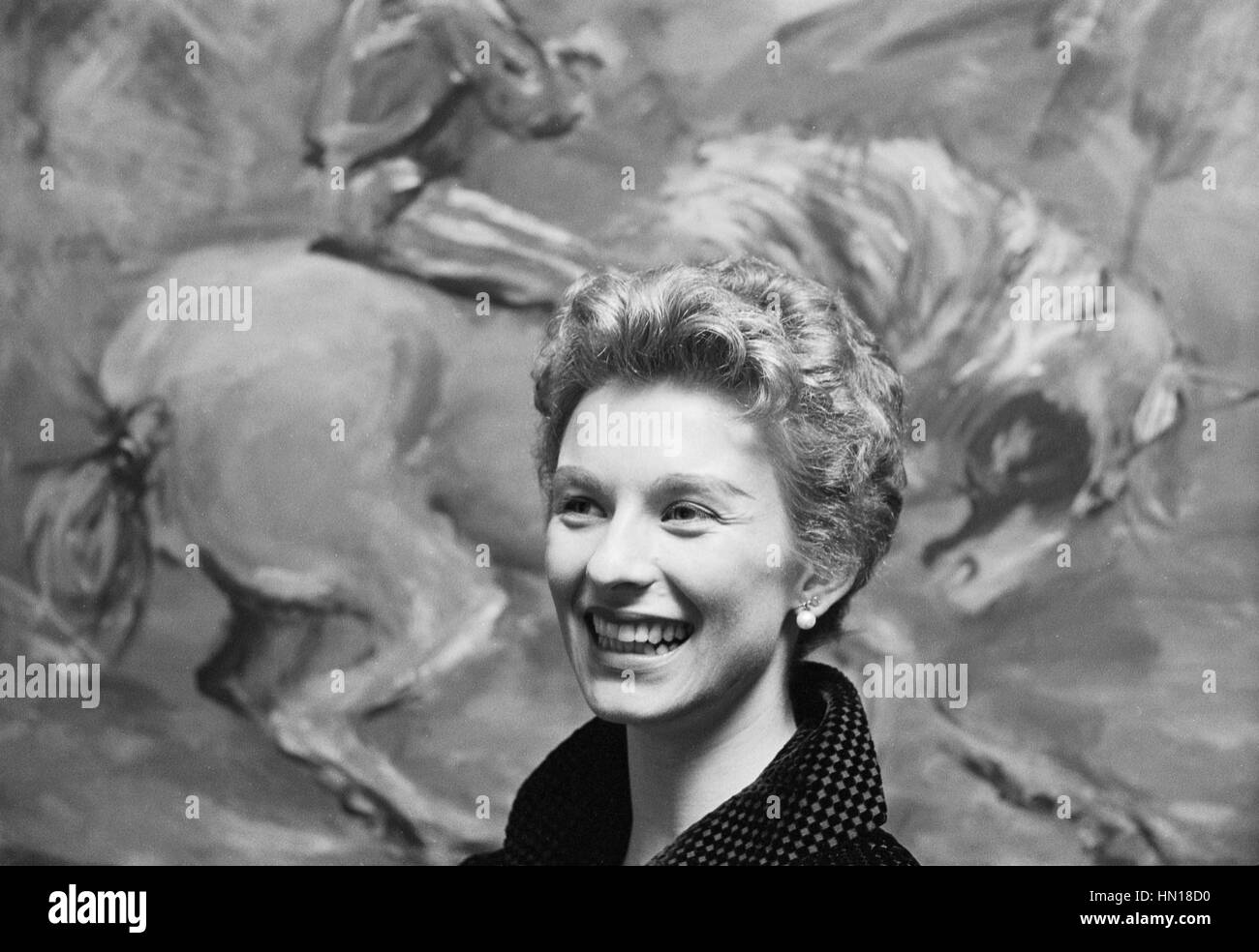 Clori Leachman in New York City, 1954 Foto Stock