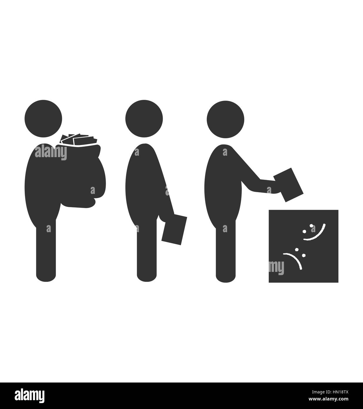 Scatola piatta icona offerta isolato su bianco Illustrazione Vettoriale