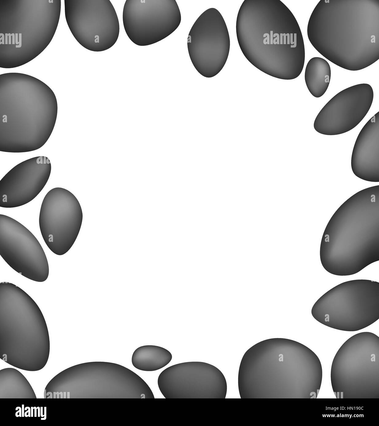 Pietre come telaio isolato su bianco Illustrazione Vettoriale