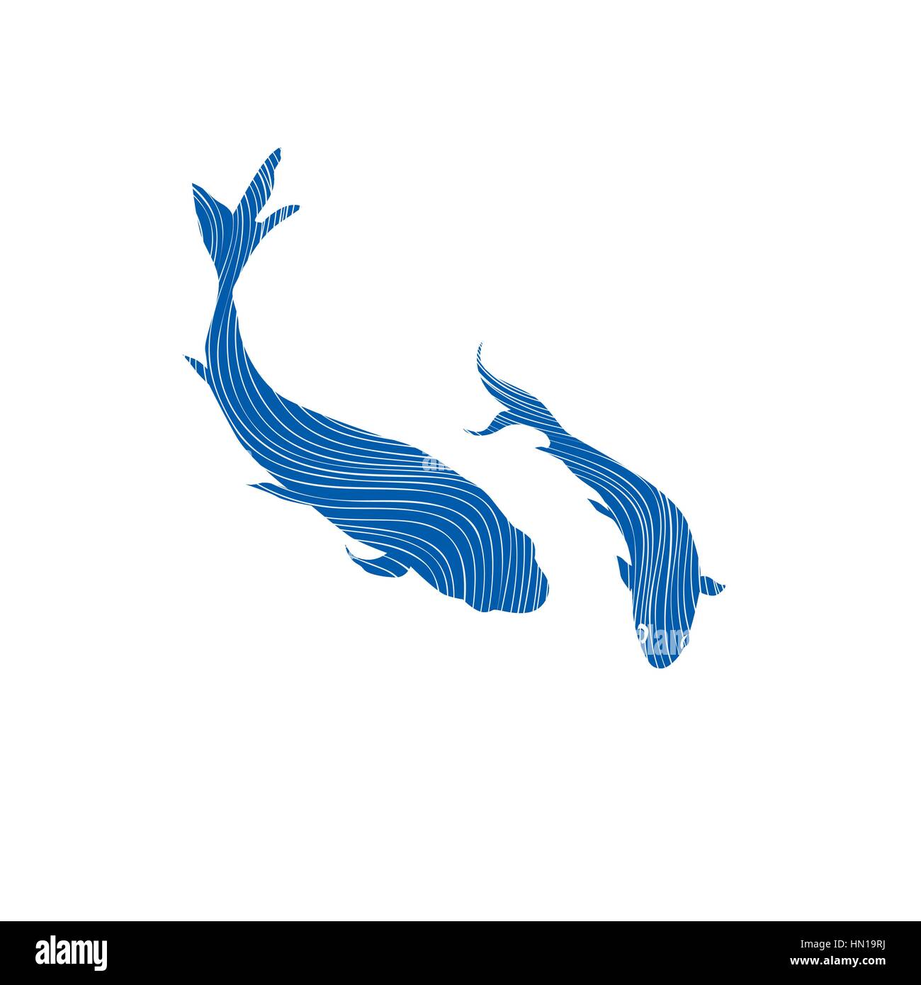 Due pesci che nuotano vita sottomarina sfondo. Illustrazione Vettoriale