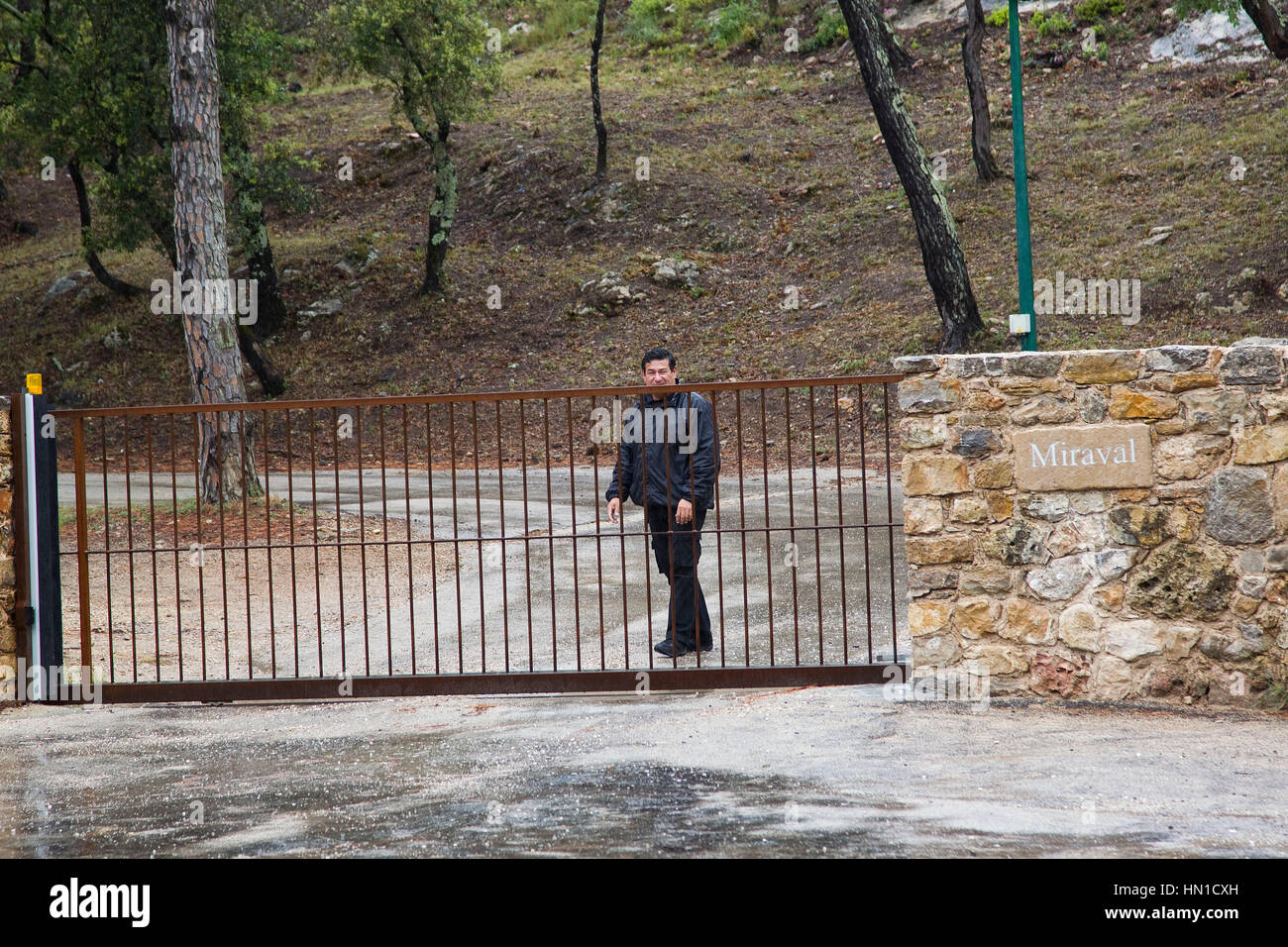 L'ingresso a Chateau Miraval, la posizione per Brad Pitt e Angelina Jolie's Wedding in Correns, Francia il 21 maggio 2012. Foto di Francesco Specker Foto Stock