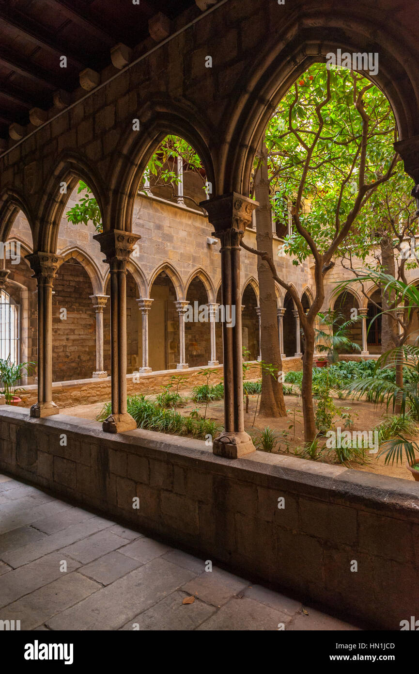 Chiostri della chiesa di Sant'Anna a Barcellona o. Parròquia de Santa Anna a Barcellona Foto Stock