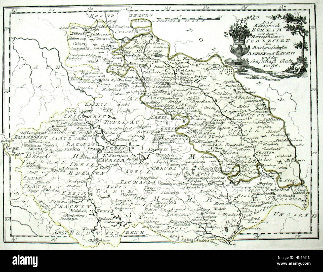 Questa mappa del 1791 dell'Europa centrale, creata da Reilly, presenta una dettagliata vista geografica della regione durante la fine del XVIII secolo. Riflette i confini politici e le caratteristiche geografiche del tempo. Foto Stock