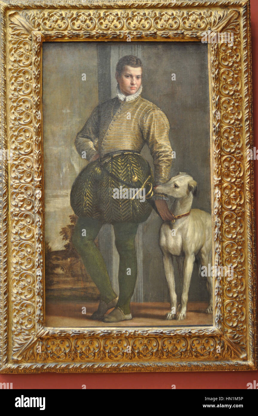 Metropolitan Museum of Art, Veronese, ragazzo con un levriero Foto Stock