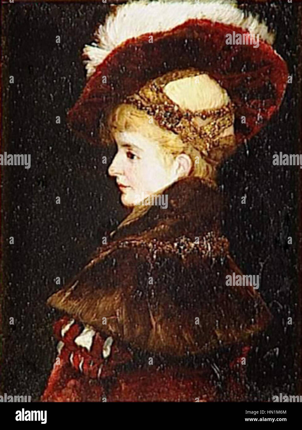 Hans Makart portrait de femme en costume d apparat Foto Stock