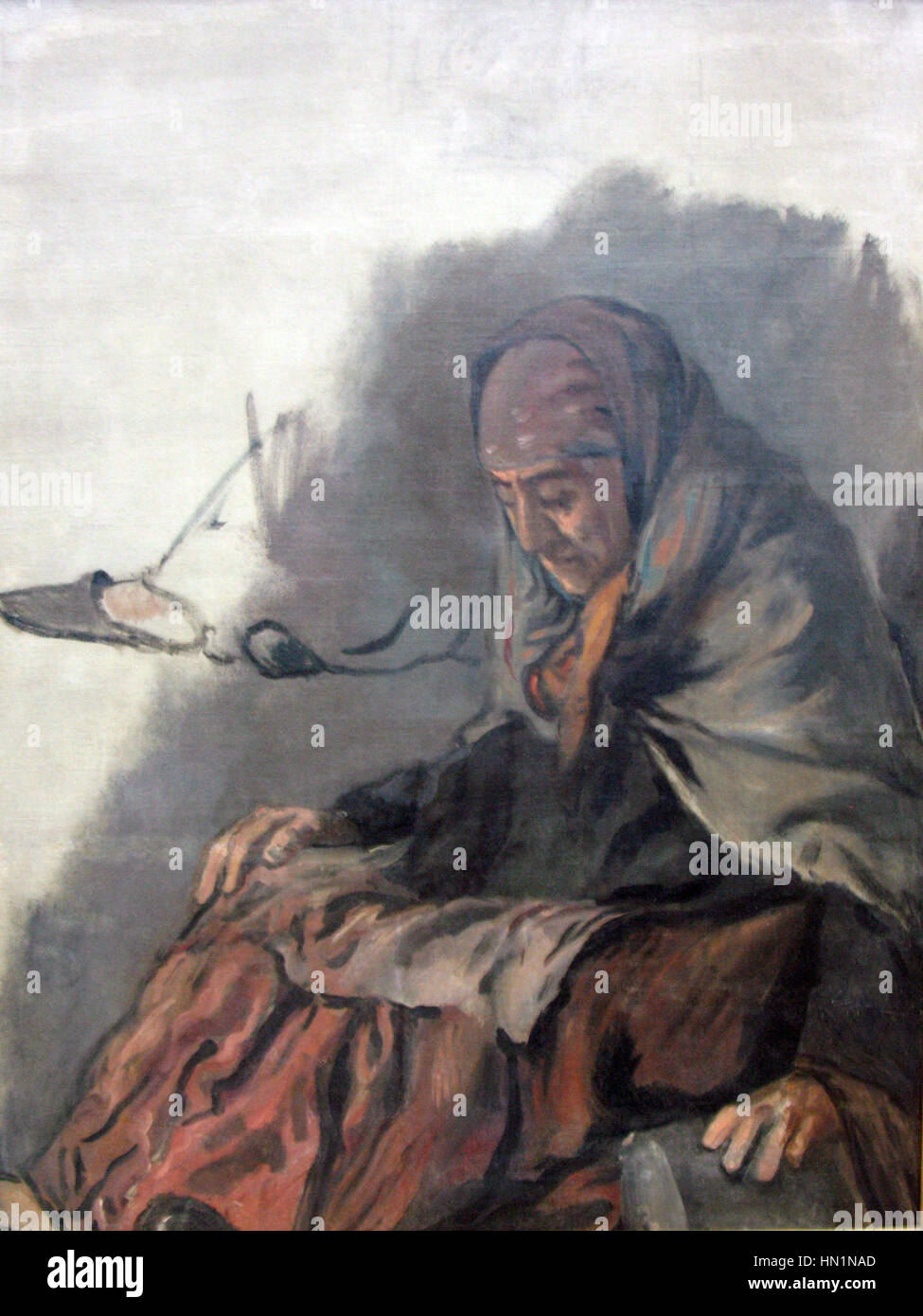 *Die Austernverkäuferin* (il Venditore di ostriche), dipinto da Marees nel 1783, raffigura una giovane donna che vende ostriche. La scena cattura la vita quotidiana di una donna operaia, mettendo in evidenza i temi del commercio, della femminilità e della classe sociale nella società del XVIII secolo, infusi di un senso di realismo. Foto Stock