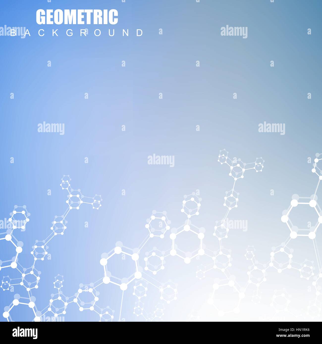 Molecola di struttura e di comunicazione. Dna, Atom, neuroni. Concetto scientifico per il design. Linee collegate con punti. Medical, tecnologia chimica, scienza dello sfondo. Illustrazione Vettoriale. Illustrazione Vettoriale