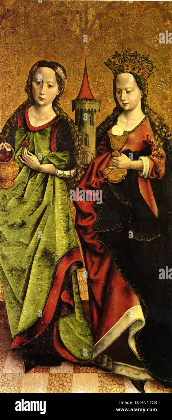 La "Madonna Bendaschen" è un dipinto religioso di un artista sconosciuto del periodo tardo gotico. Ritrae la Madonna col bambino, con dettagli intricati e un tono sereno e devozionale, caratteristico dell'arte religiosa medievale europea. Foto Stock La "Madonna Bendaschen" è un dipinto religioso di un artista sconosciuto del periodo tardo gotico. Ritrae la Madonna col bambino, con dettagli intricati e un tono sereno e devozionale, caratteristico dell'arte religiosa medievale europea. Foto Stock