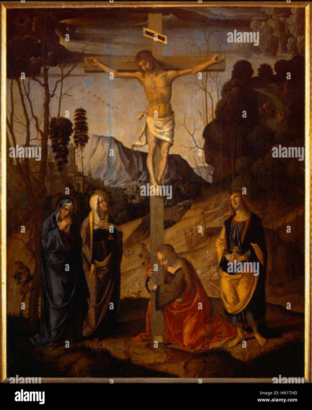 Marco Palmezzano, crocifissione degli Uffizi Foto Stock