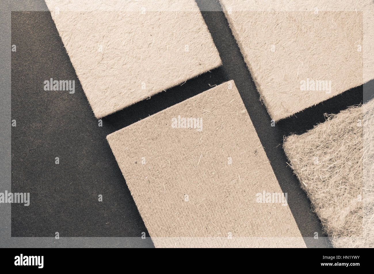 Compressa isolante termico delle fibre di canapa pannelli - materie dei materiali industriali Foto Stock