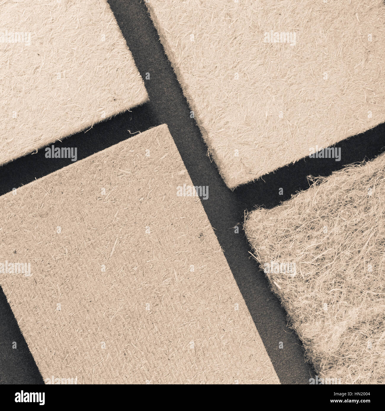 Compressa isolante termico delle fibre di canapa pannelli - materie dei materiali industriali Foto Stock