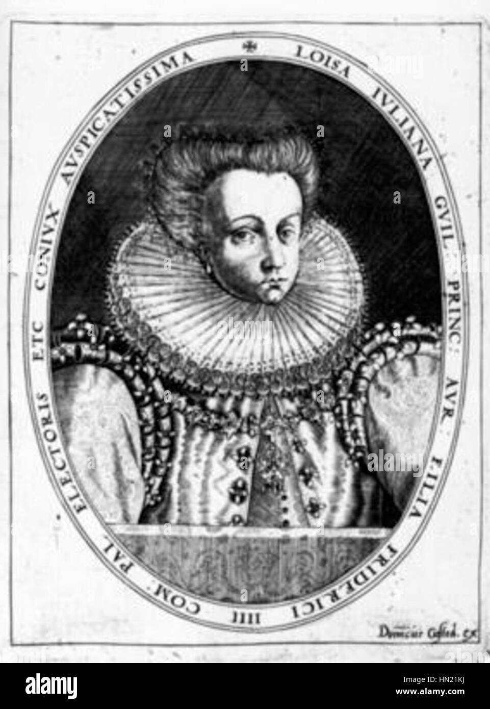 Luise-Juliane Oranien fu una principessa olandese di spicco, membro del Casato di Orange-Nassau, e giocò un ruolo chiave negli affari nobili e reali europei durante il XVII secolo, spesso riconosciuta per la sua influenza culturale e i suoi contributi. Foto Stock