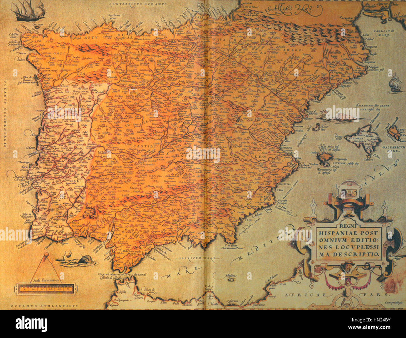 Mapa-Abraham-Ortelius Foto Stock
