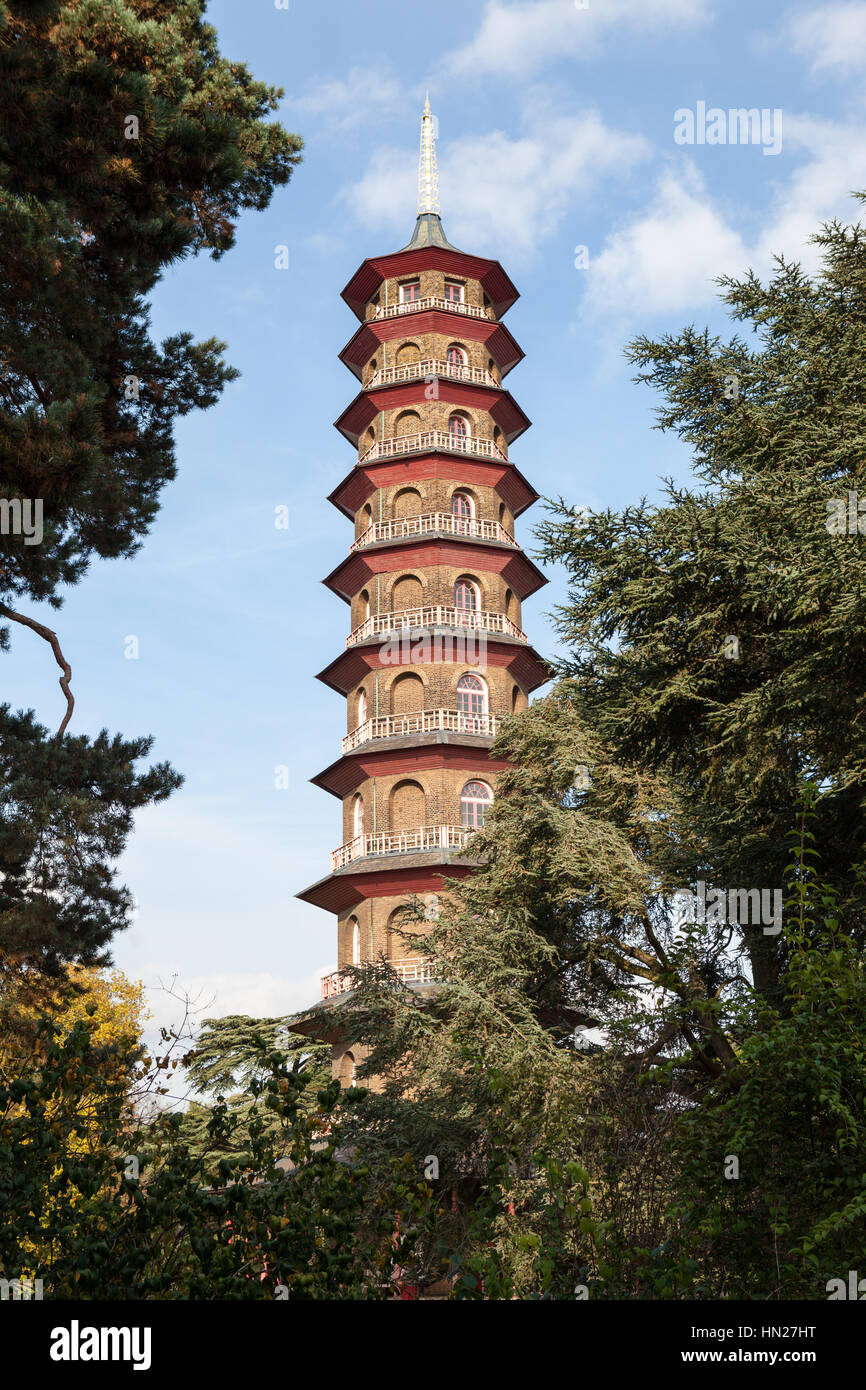 Pagoda di Kew Gardens, Londra. Foto Stock