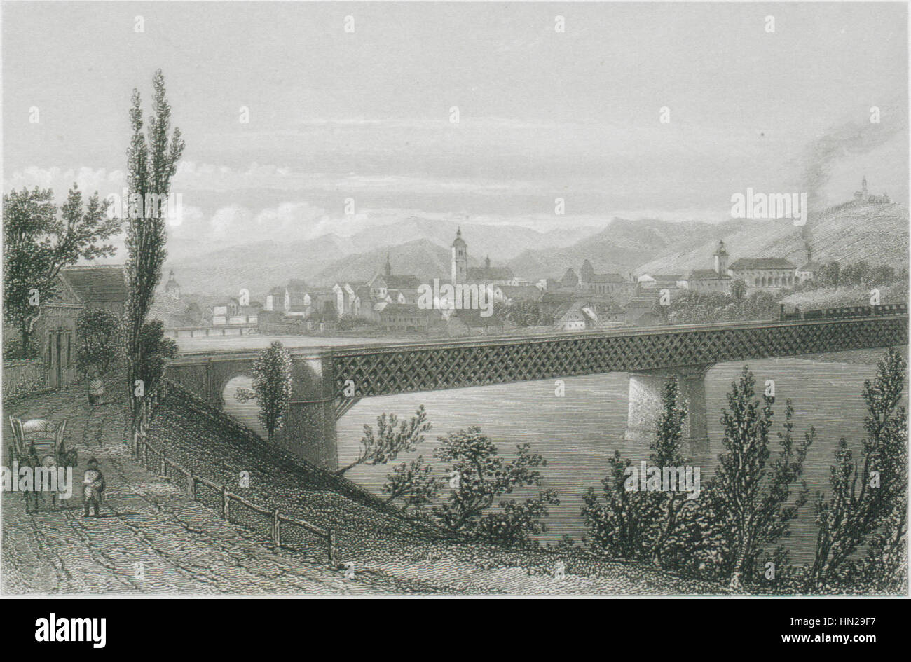 Maribor, fondata come città a metà del XIX secolo, si trova in Slovenia. Nel 1856, faceva parte dell'Impero austro-ungarico. Quest'anno segna un periodo di crescita industriale e culturale per la città, che continuerà fino al XX secolo, con Maribor che emergerà come centro culturale e storico della regione. Foto Stock