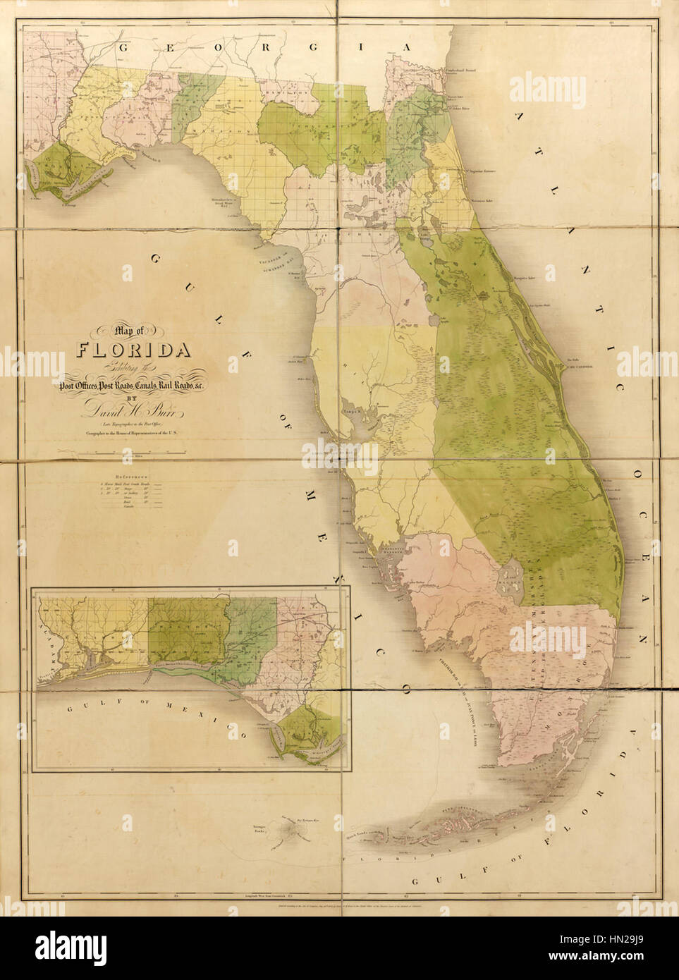 Mappa di Florida WDL9598 Foto Stock